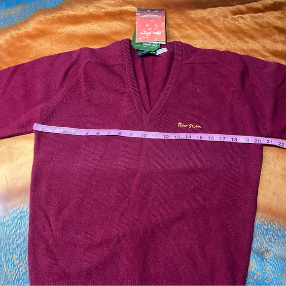 Vintage Peter Storm Wool water proofed V-neck pullover sweater medium England - Picture 10 of 11